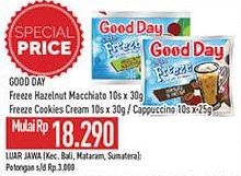 Promo Harga GOOD DAY Freeze Hazelnut Macchiato/Cookies Cream/ Cappuccino 10s  - Hypermart