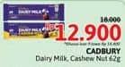 Promo Harga Cadbury Dairy Milk Original, Cashew Nut 62 gr - Alfamidi