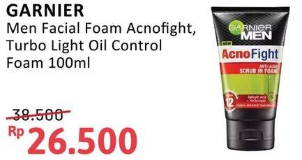 Promo Harga Garnier Men Acno Fight Facial Foam/Turbo Light Oil Control Facial Foam  - Alfamidi