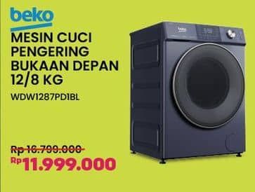 Promo Harga Beko WDW1287PD1BL Mesin Cuci Front Loading 12/8 Kg  - COURTS