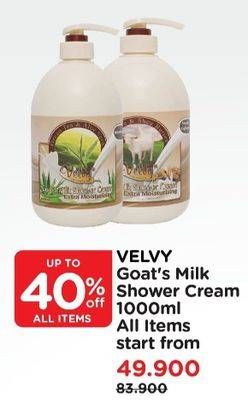 Promo Harga VELVY Goats Milk Shower Cream All Variants 1000 ml - Watsons