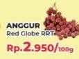 Promo Harga Anggur Red Globe RRT per 100 gr - Yogya