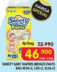 Promo Harga Sweety Bronze Pants XL26+2, L30+2, M34+2 28 pcs - Superindo