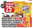 Promo Harga Maxicorn Snack/Roma Biskuit Kelapa/Oops Pop/Nissin Lemonia Cookiez  - Hypermart