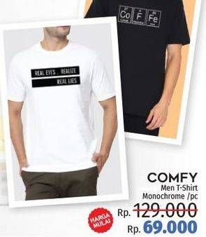 Promo Harga COMFY Men T-Shirt Monochrome  - LotteMart