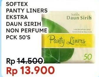 Promo Harga Softex Pantyliner Daun Sirih Regular 50 pcs - Indomaret