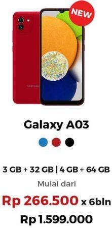 Promo Harga SAMSUNG Galaxy A03 3GB + 32GB, 4GB + 64GB  - Erafone