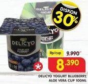 Promo Harga DELICYO Yoghurt Aloe Vera, Blueberry 100 ml - Superindo