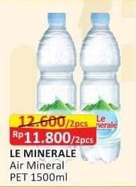 Promo Harga LE MINERALE Air Mineral 1500 ml - Alfamart