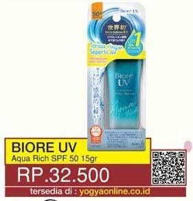 Promo Harga BIORE UV Aqua Rich Watery Gel SPF 50 15 ml - Yogya