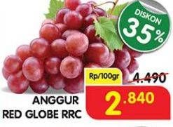 Promo Harga Anggur Red Globe RRC per 100 gr - Superindo