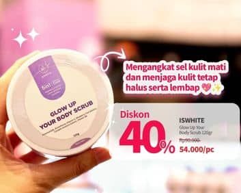 Promo Harga Iswhite Glow Up Your Body Scrub 120 gr - Guardian