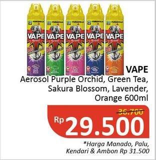 Promo Harga FUMAKILLA VAPE Aerosol Purple Orchid, Green Tea, Sakura Blossom, Lavender, Orange 600 ml - Alfamidi