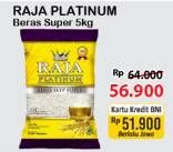 Promo Harga Raja Platinum Beras Slyp Super 5000 gr - Alfamart