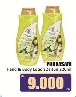 Promo Harga Purbasari Hand Body Lotion Zaitun 220 ml - Hari Hari