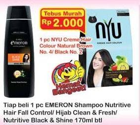 Promo Harga EMERON Shampoo Hair Fall Control, Hijab Clean Fresh, Black Shine 170 ml - Indomaret