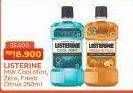 Promo Harga Listerine Mouthwash Antiseptic Cool Mint, Zero, Fresh Citrus, Fresh Citrus 250 ml - Alfamart