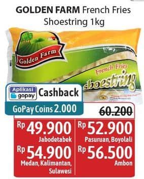 Promo Harga Golden Farm French Fries Shoestring 1000 gr - Alfamidi