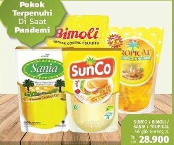 SUNCO/BIMOLI/TROPICAL/SANIA Minyak Goreng 2ltr