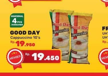 Promo Harga Good Day Cappuccino per 10 sachet 25 gr - Yogya