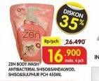 Promo Harga ZEN Anti Bacterial Body Wash Shiso Sandalwood, Shiso Sulphur 450 ml - Superindo