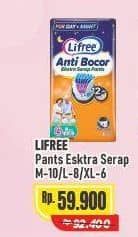 Promo Harga Lifree Popok Celana Ekstra Serap M10, L8, XL6 6 pcs - Alfamart
