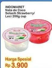 Promo Harga INDOMARET Nata De Coco Selasih Strawberry, Selasih Leci 200 gr - Indomaret