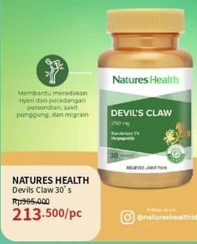 Promo Harga Natures Health Devils Claw 30 pcs - Guardian