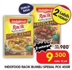 Promo Harga Indofood Bumbu Racik Special Gulai, Special Opor Ayam, Special Kare, Special Rawon, Special Rendang, Special Soto Ayam 45 gr - Superindo