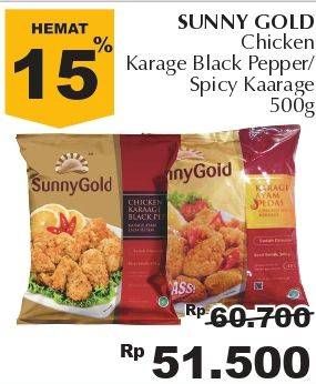 Promo Harga SUNNY GOLD Chicken Karaage Blackpapper, Hot Spicy 500 gr - Giant
