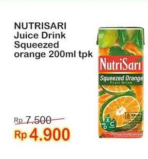 Promo Harga Nutrisari Juice Squeezed Orange 200 ml - Indomaret