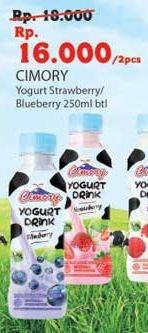 Promo Harga CIMORY Yogurt Drink Strawberry, Blueberry per 2 botol 250 ml - Indomaret