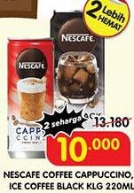 Promo Harga Nescafe Ready to Drink Ice Black, Cappucino 220 ml - Superindo