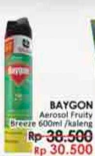 Promo Harga BAYGON Insektisida Spray Fruity Breeze 600 ml - LotteMart