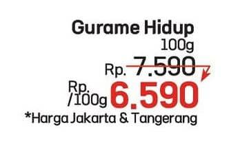 Promo Harga Ikan Gurame Hidup per 100 gr - LotteMart