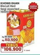 Promo Harga Khong Guan Assorted Biscuit Red Persegi 1600 gr - Indomaret