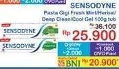 Promo Harga Sensodyne Pasta Gigi Fresh Mint, Fresh Mint, Herbal, Deep Clean, Cool Gel 100 gr - Indomaret