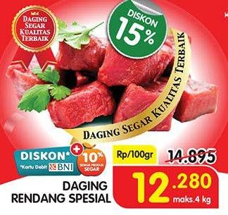 Promo Harga Daging Rendang Sapi Spesial per 100 gr - Superindo