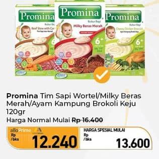 Promina Bubur Bayi 6+ 120 gr Diskon 17%, Harga Promo Rp13.600, Harga Normal Rp16.400, Harga Mulai
Allo Prime & Mega Rp. 12.240, Allo Bank,Kartu Kredit Bank Mega