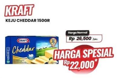 Promo Harga Kraft Cheese Cheddar 160 gr - Carrefour