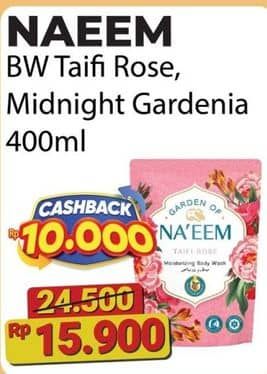 Promo Harga NAEEM Body Wash Taifi Rose, Midnight Gardenia 400 ml - Alfamart