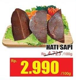 Promo Harga Beef Liver (Hati Sapi) per 100 gr - Hari Hari