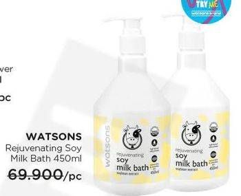 Promo Harga WATSONS Rejuvenating Soy Milk Bath per 2 botol 450 ml - Watsons