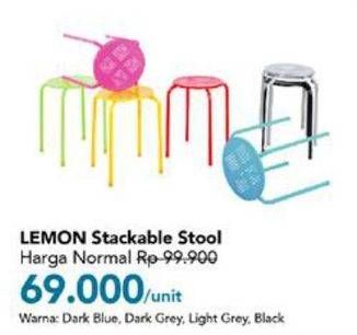 Promo Harga LEMON Stacking Stool  - Carrefour