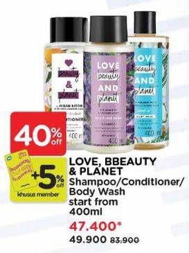 Promo Harga Love, Beauty, & Planet Shampoo/Conditioner/Body Wash  - Watsons