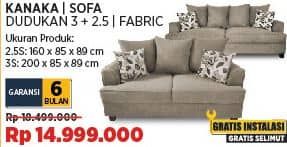 Promo Harga Kanaka Sofa Dudukan 3 + 2.5 Fabric  - COURTS