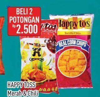 Promo Harga Happy Tos Tortilla Chips Hot Chili, Merah 140 gr - Hypermart