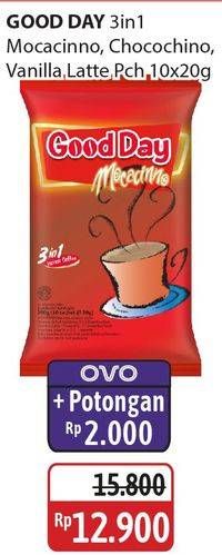Promo Harga Good Day Instant Coffee 3 in 1 Mocacinno, Chococinno, Vanilla Latte per 10 sachet 20 gr - Alfamidi