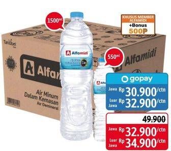 Promo Harga Alfamidi air mineral 1500ml/550ml per karton  - Alfamidi