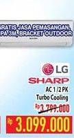 Promo Harga LG/SHARP AC 1/2 PK  - Hypermart